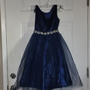 Charming Navy Blue Kids Formal Dress